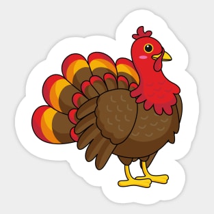 Cute Cartoon Turkey Sticker